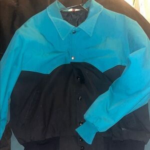 Teal and Black Men's Jacket